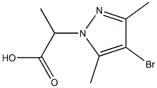 2-(4-溴-3,5-二甲基-1H-吡唑-1-基)丙酸 结构式