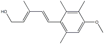 (2E,4E)-5-(4-methoxy-2,3,6-trimethylphenyl)-3-methylpenta-2,4-dien-1-ol Struktur