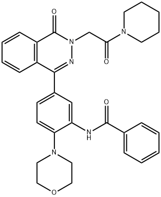N-[2-morpholin-4-yl-5-[4-oxo-3-(2-oxo-2-piperidin-1-ylethyl)phthalazin-1-yl]phenyl]benzamide Structure