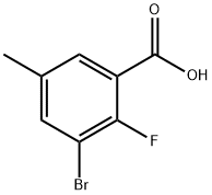 3-溴-2-氟-5-甲基苯甲酸 结构式