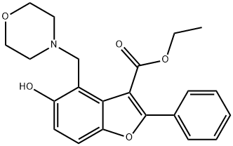 ethyl 5-hydroxy-4-(morpholinomethyl)-2-phenylbenzofuran-3-carboxylate Structure