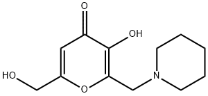 2-(ピペリジノメチル)-3-ヒドロキシ-6-(ヒドロキシメチル)-4H-ピラン-4-オン 化学構造式