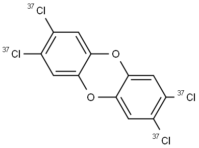 2,3,7,8-四氯二苯并对二恶英-37CL4 结构式