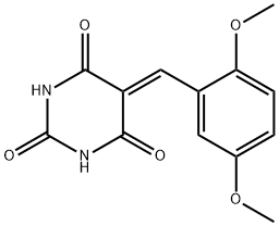 5-(2,5-ジメトキシベンジリデン)ピリミジン-2,4,6(1H,3H,5H)-トリオン 化学構造式