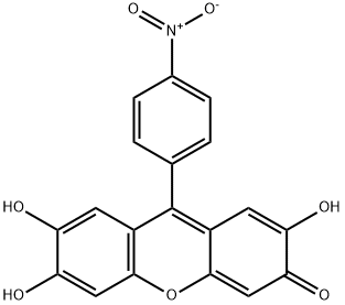 3H-Xanthen-3-one, 2,6,7-trihydroxy-9-(4-nitrophenyl)- Struktur