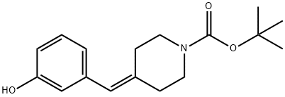 4-(3-羟基亚苄基)哌啶-1-羧酸叔丁酯, 1020329-87-6, 结构式