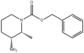 1-Piperidinecarboxylic acid, 3-amino-2-methyl-, phenylmethyl ester, (2R,3R)- Structure