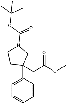 tert-butyl 3-(2-methoxy-2-oxoethyl)-3-phenylpyrrolidine-1-carboxylate Structure