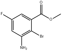 3-アミノ-2-ブロモ-5-フルオロ安息香酸メチル 化学構造式