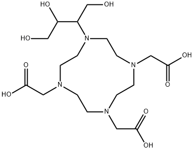 1,4,7,10-TETRAAZACYCLODODECANE-1,4,7-TRIACETIC ACID,10-[2,3-DIHYDROXY-1-(HYDROXYMETHYL)PROPYL]-, 138168-36-2, 结构式