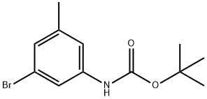 (3-溴-5-甲基苯基)氨基甲酸叔丁酯 结构式