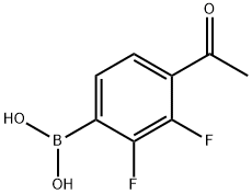 4-乙酰基-2,3-二氟苯基硼酸 结构式
