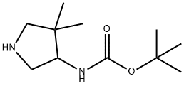 (4,4-Dimethyl-pyrrolidin-3-yl)-carbamic acid tert-butyl ester Structure