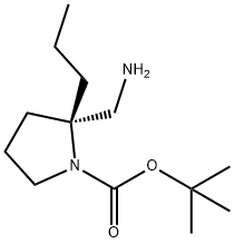 tert-butyl (2R)-2-(aminomethyl)-2-propylpyrrolidine-1-carboxylate 结构式