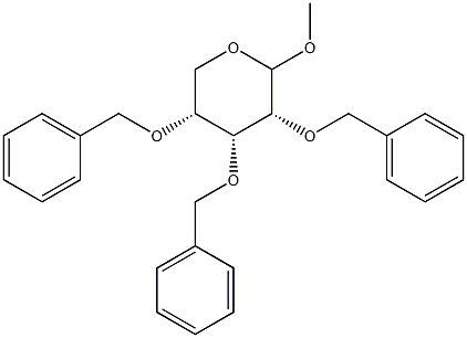 Methyl 2,3,4-tri-O-benzyl ribopyranose Struktur