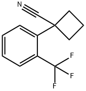 1-(2-(trifluoromethyl)phenyl)cyclobutane-1-carbonitrile Struktur