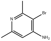 3-ブロモ-2,6-ジメチルピリジン-4-アミン 化学構造式