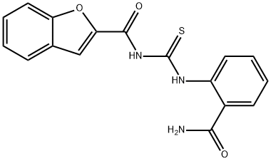 2-({[(1-benzofuran-2-ylcarbonyl)amino]carbothioyl}amino)benzamide 结构式