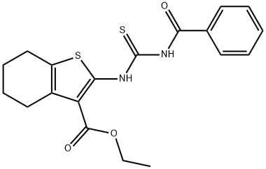 ethyl 2-{[(phenylcarbonyl)carbamothioyl]amino}-4,5,6,7-tetrahydro-1-benzothiophene-3-carboxylate Struktur