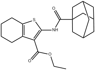 ethyl 2-[(tricyclo[3.3.1.1~3,7~]dec-1-ylcarbonyl)amino]-4,5,6,7-tetrahydro-1-benzothiophene-3-carboxylate Structure