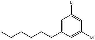 1,3-ジブロモ-5-ヘキシルベンゼン 化学構造式