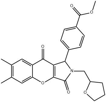 methyl 4-[6,7-dimethyl-3,9-dioxo-2-(tetrahydrofuran-2-ylmethyl)-1,2,3,9-tetrahydrochromeno[2,3-c]pyrrol-1-yl]benzoate Structure
