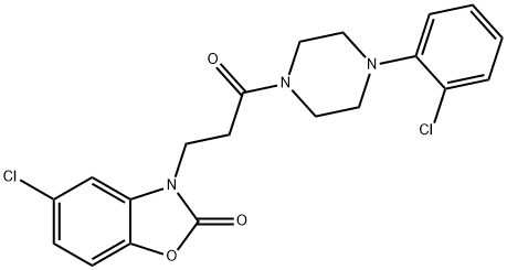 5-chloro-3-{3-[4-(2-chlorophenyl)-1-piperazinyl]-3-oxopropyl}-1,3-benzoxazol-2(3H)-one 结构式