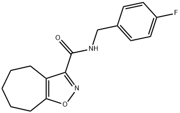 N-(4-fluorobenzyl)-5,6,7,8-tetrahydro-4H-cyclohepta[d][1,2]oxazole-3-carboxamide 结构式