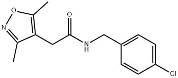 N-(4-chlorobenzyl)-2-(3,5-dimethylisoxazol-4-yl)acetamide 结构式