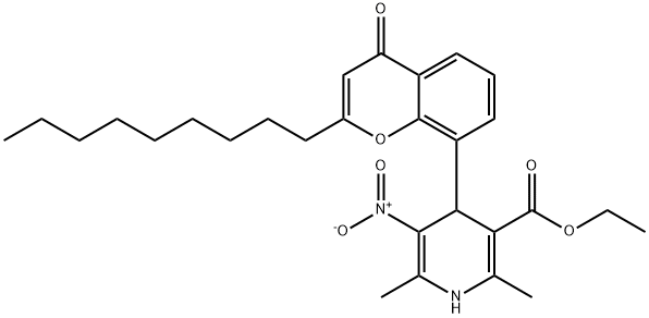 1,4-dihydro-2,6-dimethyl-5-nitro-4-(2-nonyl-4-oxo-4H-1-benzopyran-8-yl)-3-Pyridine carbocylic acid ethyl ester Structure