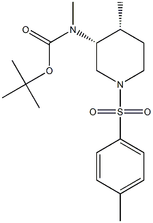 tert-butyl methyl((3R,4R)-4-methyl-1-tosylpiperidin-3-yl)carbamate Structure