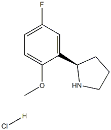 (R)-2-(5-氟-2-甲氧基苯基)吡咯烷盐酸盐 结构式