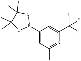 2-(trifluoromethyl)-4-(4,4,5,5-tetramethyl-1,3,2-dioxaborolan-2-yl)-6-methylpyridine, 1321518-03-9, 结构式