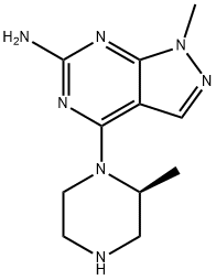 1-Methyl-4-(2-methyl-piperazin-1-yl)-1H-pyrazolo[3,4-d]pyrimidin-6-ylamine 结构式