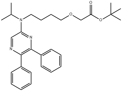 2-{4-[N-(5,6-二苯基吡嗪基)-N_异丙基氨基]正丁氧基}乙酸叔丁醇酯, 475084-96-9, 结构式