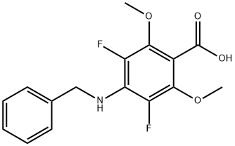 4-(苄基氨基)-3,5-二氟-2,6-二甲氧基苯甲酸 结构式