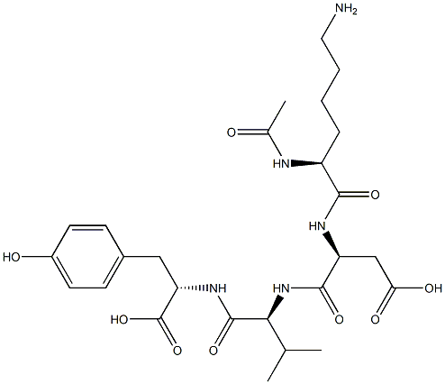 N2-乙酰基-L-赖氨酰-L-ALPHA-天冬氨酰-L-缬氨酰-L-酪氨酸, 757942-88-4, 结构式