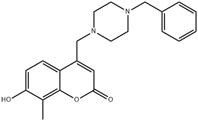 4-[(4-benzylpiperazin-1-yl)methyl]-7-hydroxy-8-methyl-2H-chromen-2-one Structure