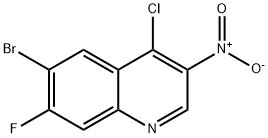 6-溴-4-氯-7-氟-3-硝基喹啉, 853908-81-3, 结构式