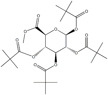 beta-D-Glucopyranuronic acid methyl ester tetrakis(2,2-dimethylpropanoate) Structure