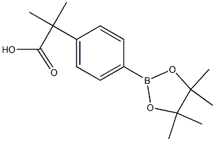 2-甲基-2-(4-(4,4,5,5-四甲基-1,3,2-二氧硼烷-2-基)苯基)丙酸 结构式