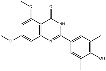 2-(4-HYDROXY-3,5-DIMETHYLPHENYL)-5,7-DIMETHOXYQUINAZOLIN-4(3H)-ONE 结构式
