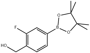 (2-氟-4-(4,4,5,5-四甲基-1,3,2-二氧杂硼杂环戊烷-2-基)苯基)甲醇, 1082066-29-2, 结构式
