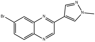 7-溴-2-(1-甲基-1H-吡唑-4-基)喹喔啉 结构式