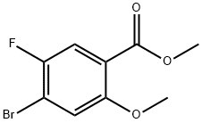 4-溴-5-氟-2-甲氧基苯甲酸甲酯, 1084953-18-3, 结构式
