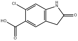 6-氯-2-氧代二氢吲哚-5-羧酸, 1156390-49-6, 结构式