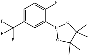 2-[2-Fluoro-5-(trifluoromethyl)phenyl]-4,4,5,5-tetramethyl-1,3,2-dioxaborolane Structure