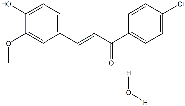 (E)-1-(4-Chlorophenyl)-3-(4-hydroxy-3-methoxyphenyl)-2-propen-1-one hydrate Struktur
