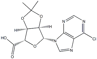 (3AS,4S,6R,6AR)-6-(6-chloro-purin-9-yl)-2,2-dimethyl-tetrahydro-furo[3,4-d][1,3]dioxole-4-carboxylic acid Structure