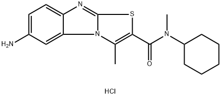 6-Amino-N-cyclohexyl-N,3-dimethyl-thiazolo[3,2-a]benzimidazole-2-carboxamide hydrochloride Structure